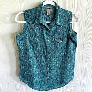Wrangler sleeveless Hazley pearl snap shirt